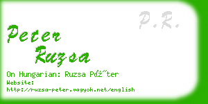 peter ruzsa business card